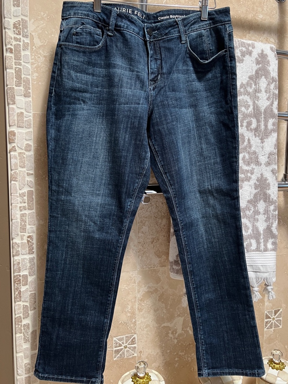 Laurie Felt Dark Indigo Classic Boyfriend Jeans